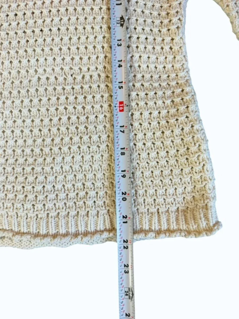 Madewell Women's XS Waffle Knit Sweater Cream 100% Cotton Long Sleeve Pullover